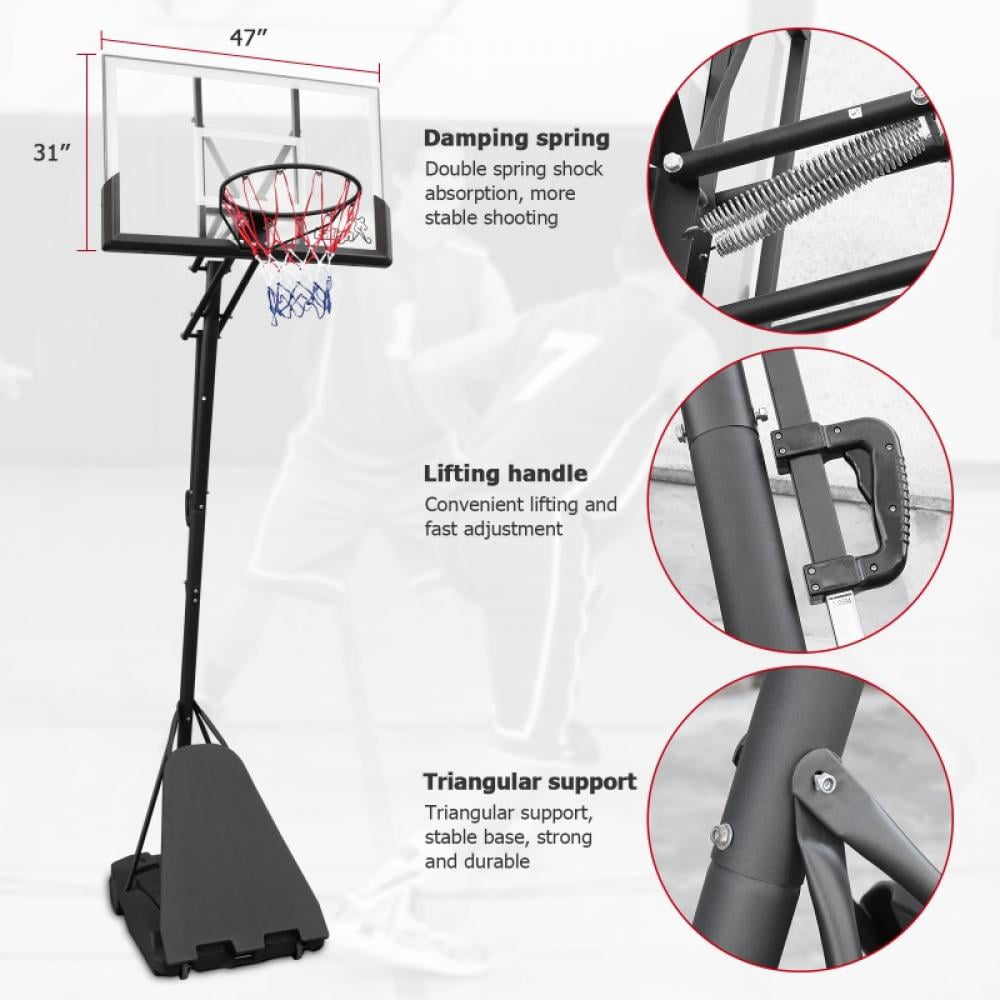 SEGMART Basketball Hoop, 4.9-10ft Adjustable Adults Teens Kids In-Grou