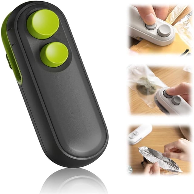 HLONK Kitchen Gadgets Sealing Equipment Pocket Sealer For Snacks Rechargeable Pocket Closer 2 In 1 Sealing And Cutting Keeps Food Fresh Pocket Closer White