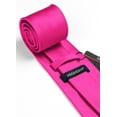 thumbnail image 5 of HISDERN Mens Solid Color Ties Formal Satin Necktie and Pocket Square Set Classic Tie Pink, 5 of 12