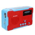 thumbnail image 4 of RD-666T Radio AM FM con manivela de emergencia portátil con energía solar y linterna LED Rojo, 4 of 8