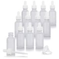 thumbnail image 2 of 1 oz Frosted Clear Glass Boston Round with White Dropper (12 pack) + Funnel, 2 of 4