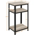 thumbnail image 3 of 30 in Tall End Table, 3-Tier Telephone Table with Strong Wooden Shelves, Small Side Table with Metal Frame for Living Room Office, Small Places, Gray, 3 of 9