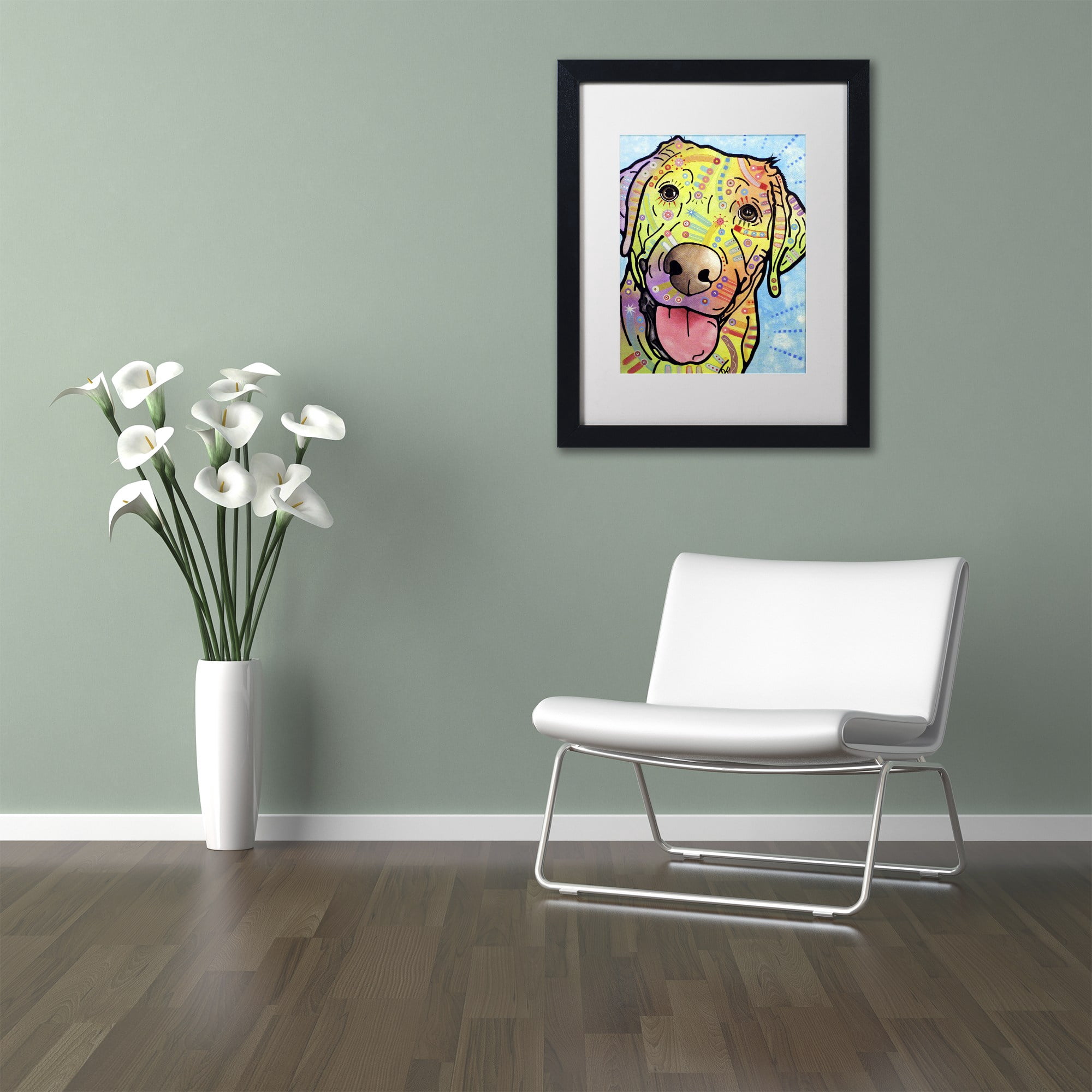 Trademark Fine Art "Sunny" Canvas Art by Dean Russo, White Matte, Black Frame