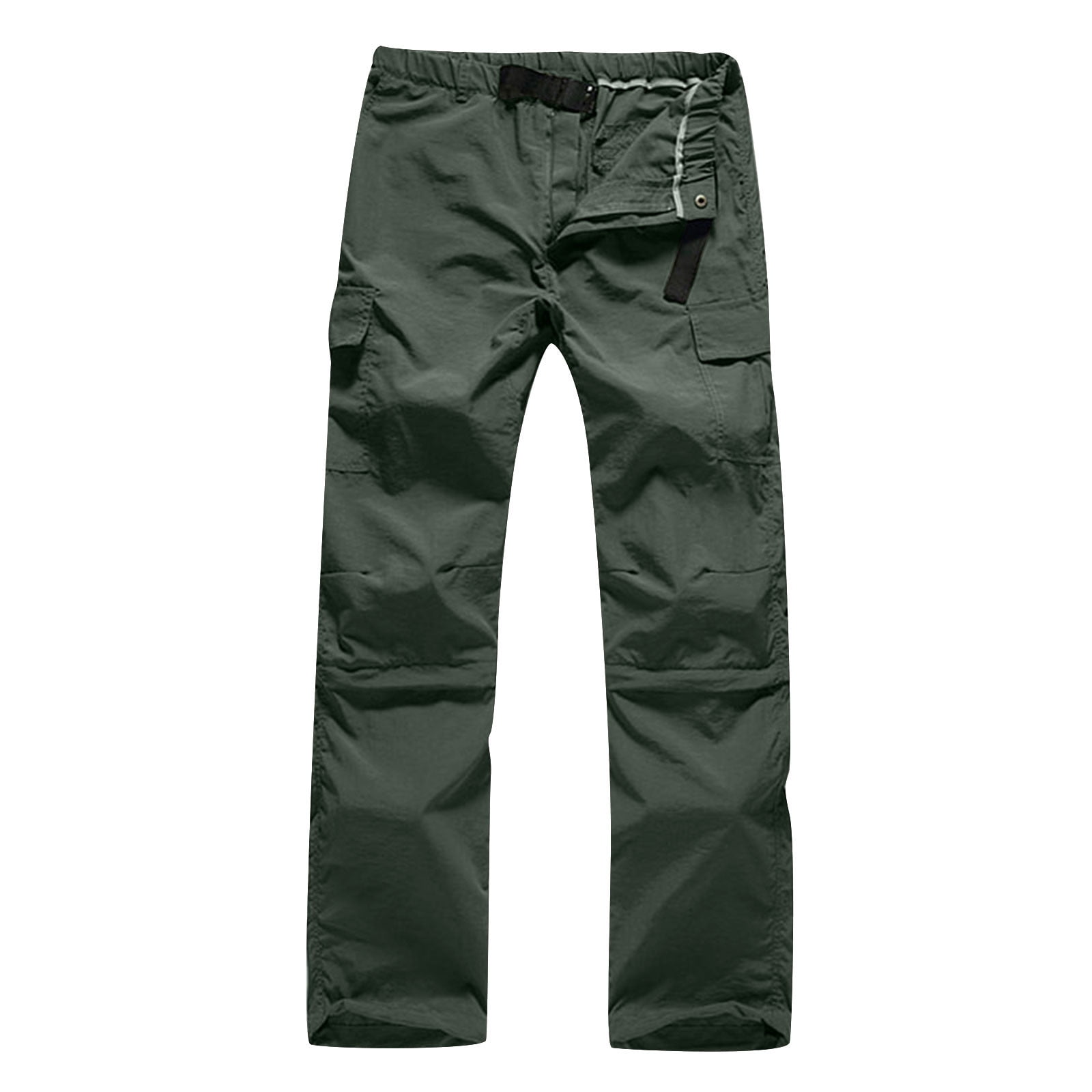 XFLWAM Mens Hiking Pants Quick Dry Lightweight Fishing Pants Convertible  Zip Off Cargo Work Pants Trousers Khaki L