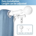 thumbnail image 2 of Urbanest Adjustable Double Curtain Rod Set Steel Ball Manhattan Finials – 1″ Front & 5/8 Back Rod With Glossy White Rod, 84–120 Inches, 2 of 6