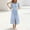 *Blue, variant on ClodeEU Women's V Neck Puff Sleeve Plaid Midi Dress,Casual A Line Dress with Front Slit and Pockets Black,Women's Plus L