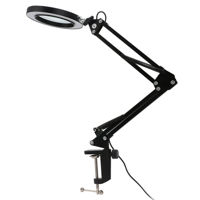 Lampe de Bureau LED, Type Pince de Protection des Yeux Facile à Installer 5X Lampe de Travail LED avec Lentille en Verre pour la Réparation Industrielle