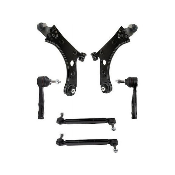 Front Control Arm Ball Joint Tie Rod and Sway Bar Link Kit 6 Piece - Compatible with 2017 - 2020 Jeep Compass 2018 2019