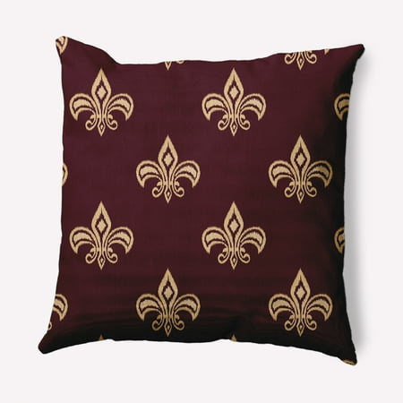 Simply Daisy 18" x 18" Fleur de Lis Indoor/Outdoor Polyester Throw Pillow, Pomegranate