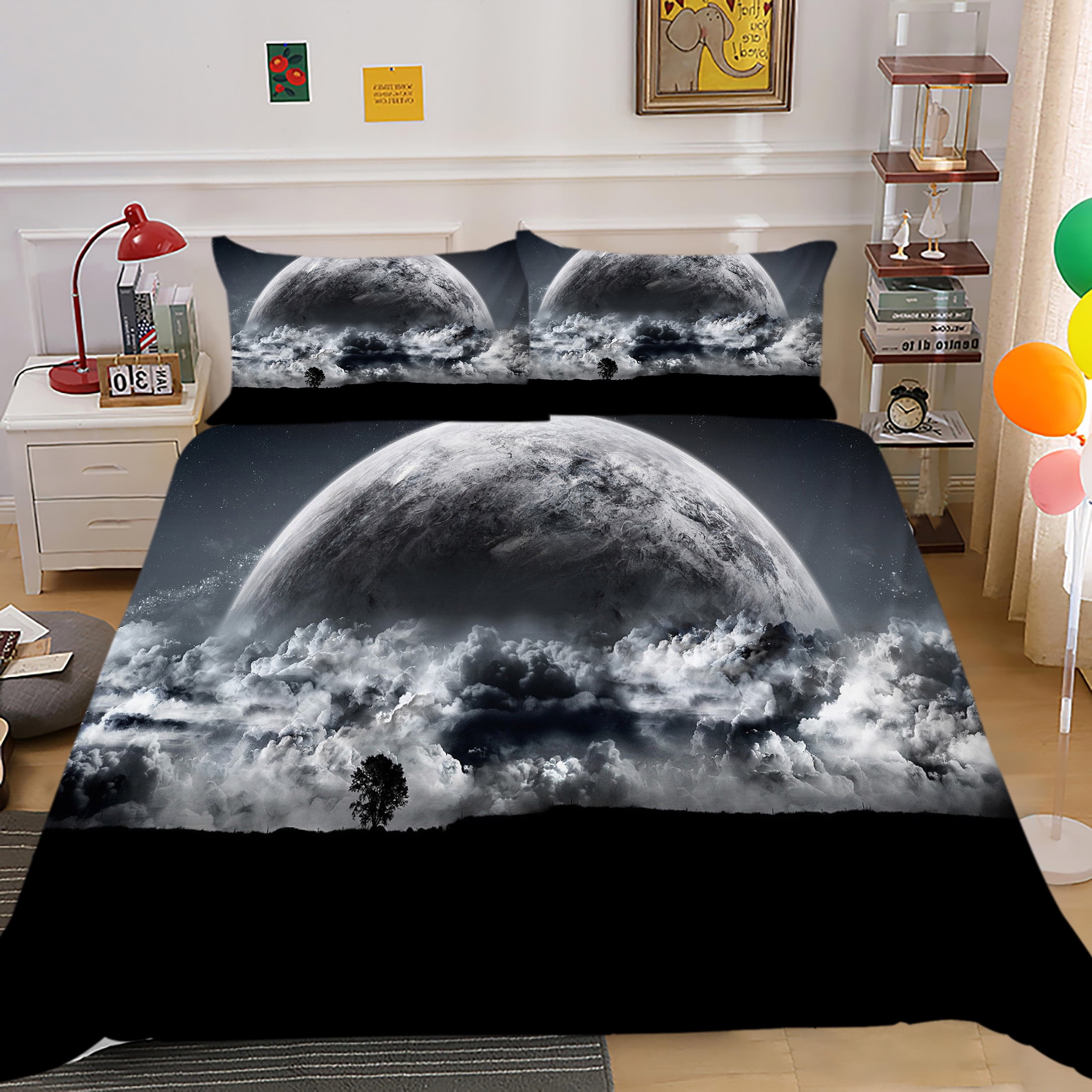 Duvet Cover Set Vintage Home Bedclothes Starry Sky Painting Home