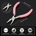 thumbnail image 3 of 13cm Pink Flat Nose/Round Nose Pliers with Non-slip Handle Wire Working Bending Pliers for DIY Jewelry Making, 3 of 6