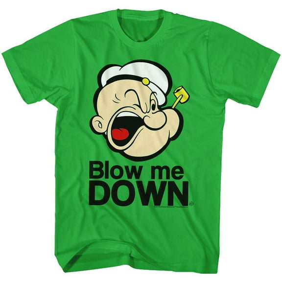 Popeye Blow Me Down Kelly Adult T-Shirt 5Xl