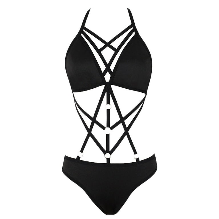 Sexy Langire for Women Womens Striped Heart Embroidered Anime Cosplay  Bikini Underwear Set Self Tie Square Bra Top Panties-Black_One_Size :  : Clothing, Shoes & Accessories