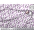 thumbnail image 2 of Soimoi Purple Georgette Viscose Fabric Ogee Damask & Floral Block Decor Fabric Printed Yard 42 Inch Wide, 2 of 3