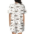 thumbnail image 6 of Fuzoiu Dachshund Dog Print Women's Short-Sleeved Pajama Set,Lounge Sleepwear Set,Womens Pajama Sets 2 Piece,Button-Up Top and Shorts with Pockets-Medium, 6 of 7