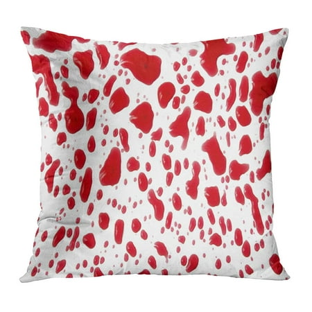 ECCOT Cranberry Red Drops White Sauce Abstract Berry Blots Cherry Pillowcase Pillow Cover Cushion Case 16x16