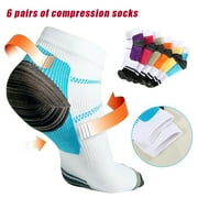 AEVXKHI 6 Pairs Plantar Fasciitis Socks for Men Women Sports Hiking Workout Fitness Exercises Sock Relieves Heel Pain Arch Ankle Foot Heel Spurs