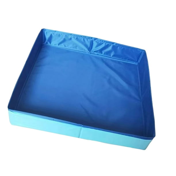 Caja de arena de juguete azul para niña, fácil de limpiar, tela Oxford, bandeja de arena resistente, piscina para jardín al aire libre, césped y patio