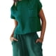 thumbnail image 2 of Lucakuins - Conjunto de pantalones para mujer, camiseta de manga corta con cuello redondo y pantalones largos, atuendo de verano Lucakuins  moda, 2 of 4