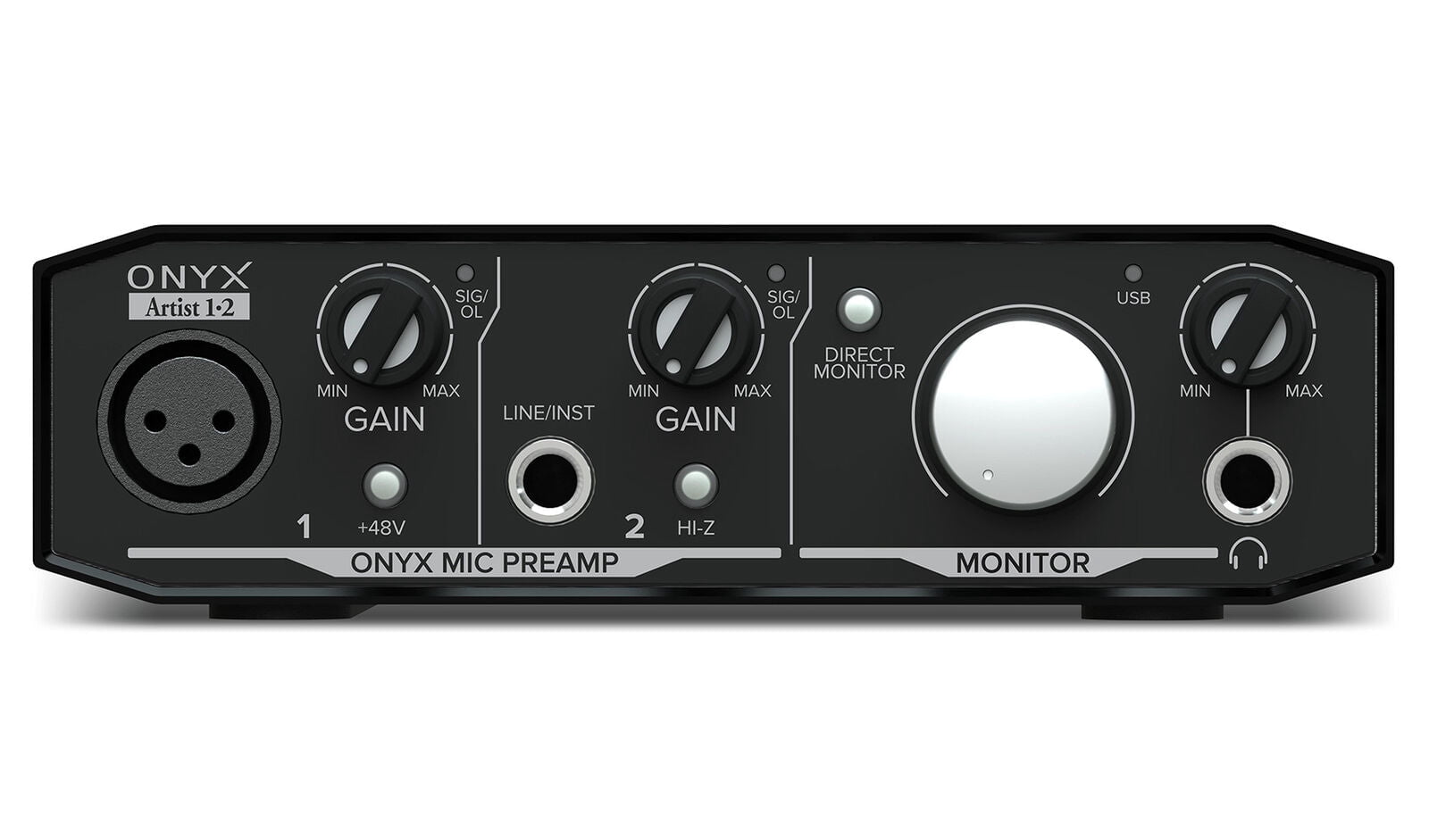 Mackie Onyx Artist 1·2 USB Audio Interface & CR8-XBT Monitors & 2 6-Feet 1/4" to 1/4" Cable