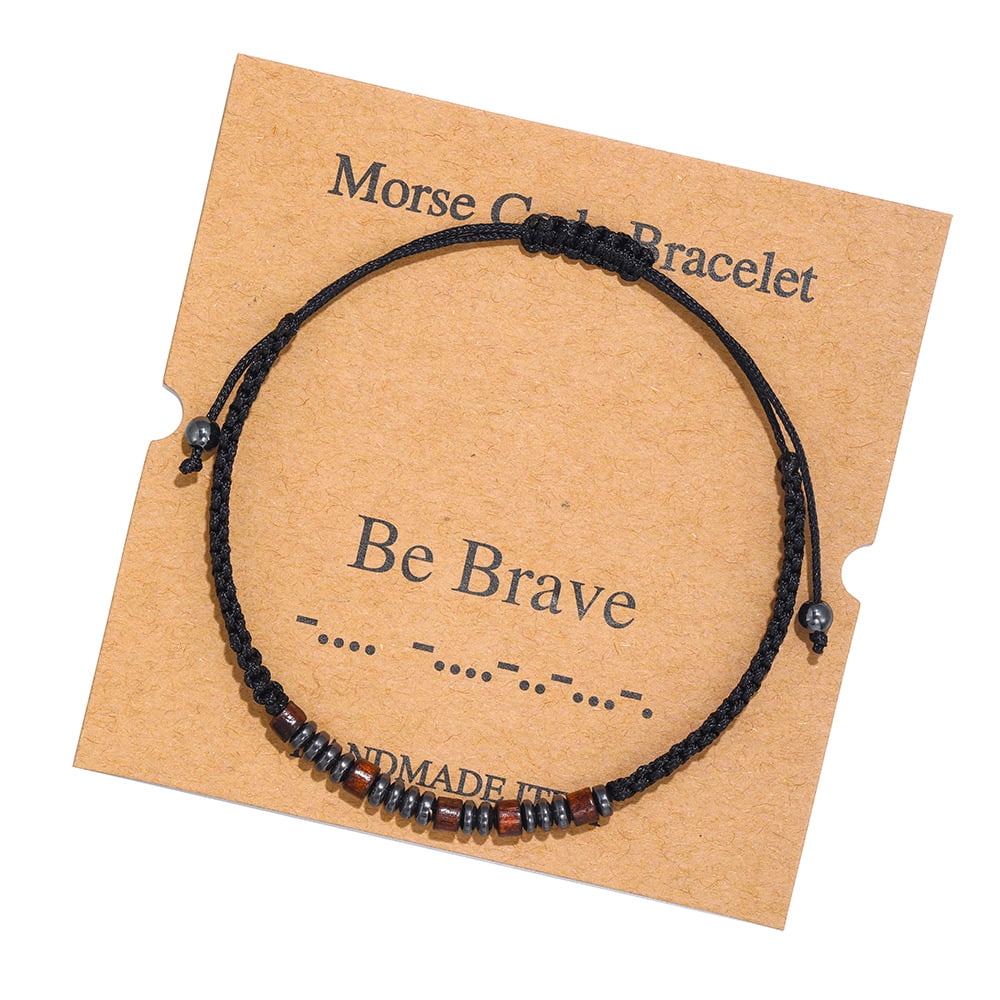 Morse Code Bracelet 925 Sterling Silver Beads on Silk Cord Secret Message music bracelet Gift Jewelry for her 
