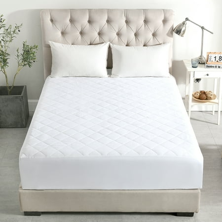 Soft Breathable Mattress Pad Cover, Diamond Quilted with 16