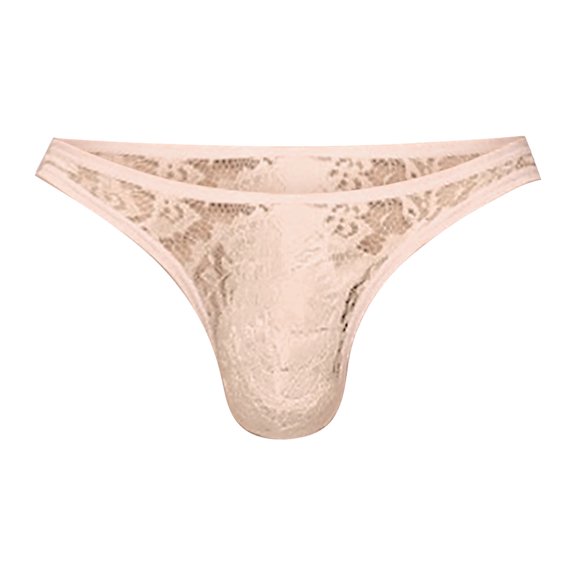 BKQCNKM Panties Thongs Mens Underwear Men's Lace Thong Panties Panties Transparent Men's T Pants Underwear Briefs Men'S Underwear Underwear For Men Pack (Men) Beige L