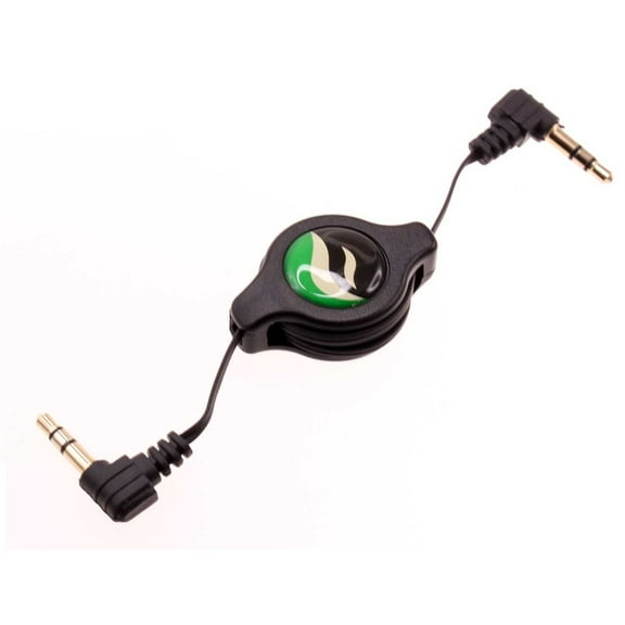 Retractable Aux Cable 3.5mm Adapter Car Stereo Aux-in Audio Cord Speaker Jack Wire Black V7M for Acer Liquid Jade Primo - Alcatel Onyx, Insight, Apprise, Jitterbug Smart, Avalon V, Go Flip V