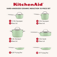 thumbnail image 2 of KitchenAid Hard-Anodized 10 Pcs Ceramic Induction Cookware Set, Dishwasher Safe and Oven Safe to 500°F, Pistachio, 2 of 6