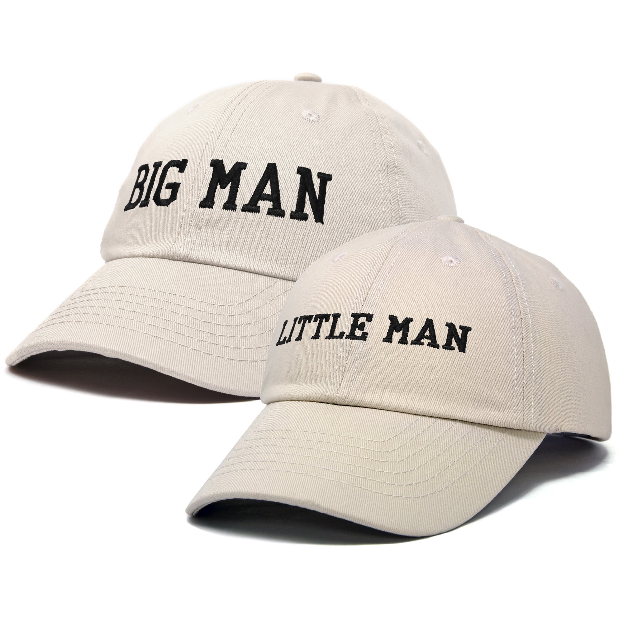 DALIX Big Man Little Man Hat Father Son Matching Cap Fun Gifts in Beige
