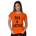 thumbnail image 3 of Funny Beach Lover Sea You Ocean Vibes Womens Fitted Plus Size Graphic Tee Brisco Brands 2X, 3 of 5