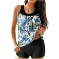 thumbnail image 2 of Bikinis Ensembles pour Femmes, Mode Dames Multicolore Rétro Imprimé Fleur Feuille Maillot de Bain Deux Pièces, 2 of 6
