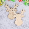 thumbnail image 2 of 20pcs Christmas Fine Carving Craft Pendant DIY Painted Hanging Decoration Christmas Hanging Wood Tag Gift Decorative Tag for Party Use Deer Head Style, 2 of 8