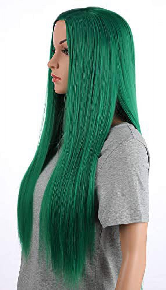 Onedor 31 Inches Green Straight Long Synthetic Hair Women Full Head Cosplay Wig with Wig Cap