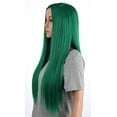 thumbnail image 2 of Onedor 31 Inches Green Straight Long Synthetic Hair Women Full Head Cosplay Wig with Wig Cap, 2 of 8