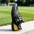 thumbnail image 6 of Men's New Football Shoes, Leather Surface, Waterproof, Anti- and Durable, Casual Sports Shoes, and Comfortable Walking Sneakers for Work, Training, and Outdoor Sports(Black/38), 6 of 8