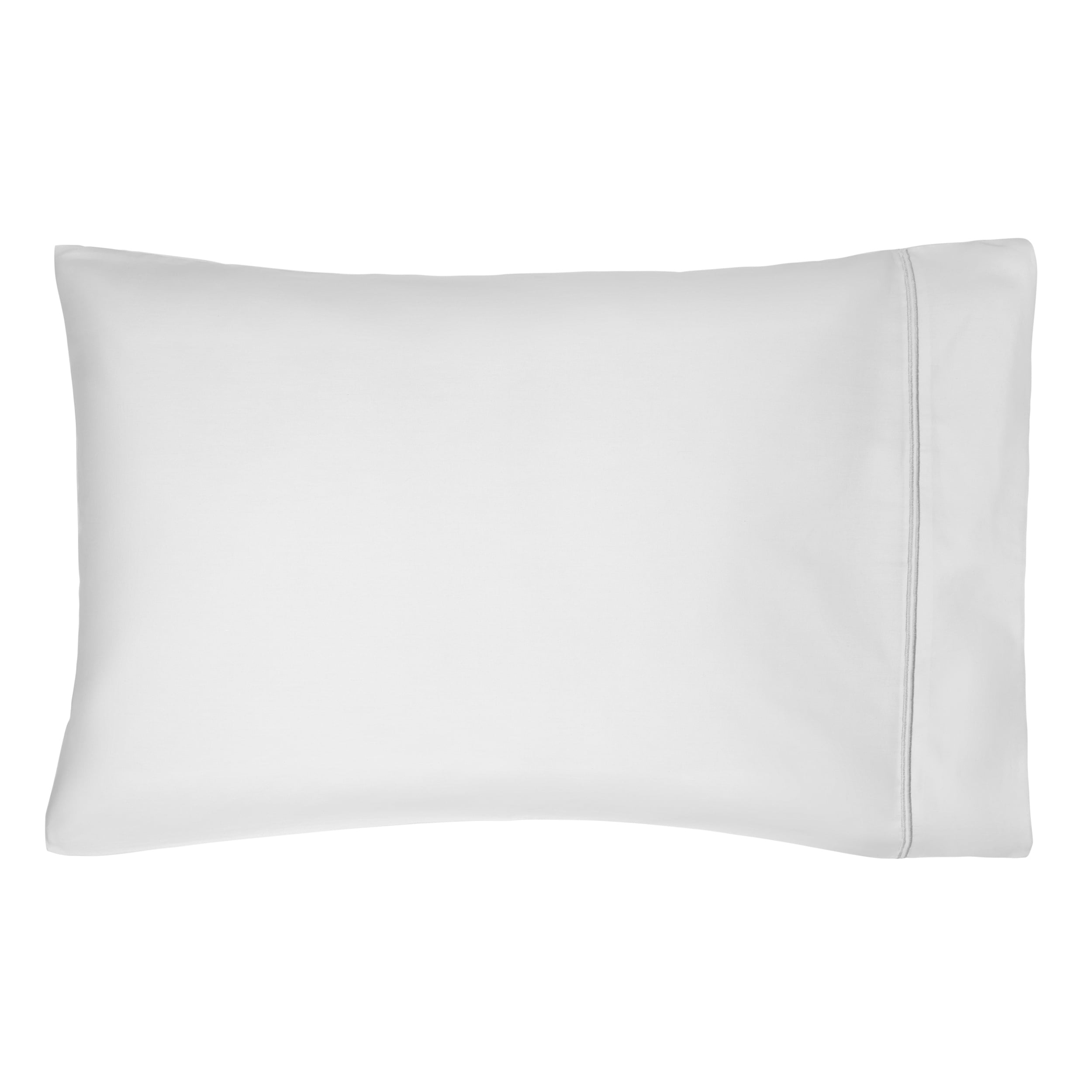 Hotel Style 300 Thread Count Pillowcases with Silver Hem, Standard/Queen, 2 Count
