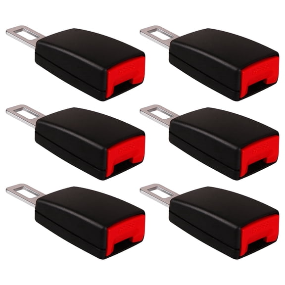 6 Pack 4.7" Seat Belt Buckle Extender, Seat Belt Buckle for Cars, Black (7/8" Tongue Width)