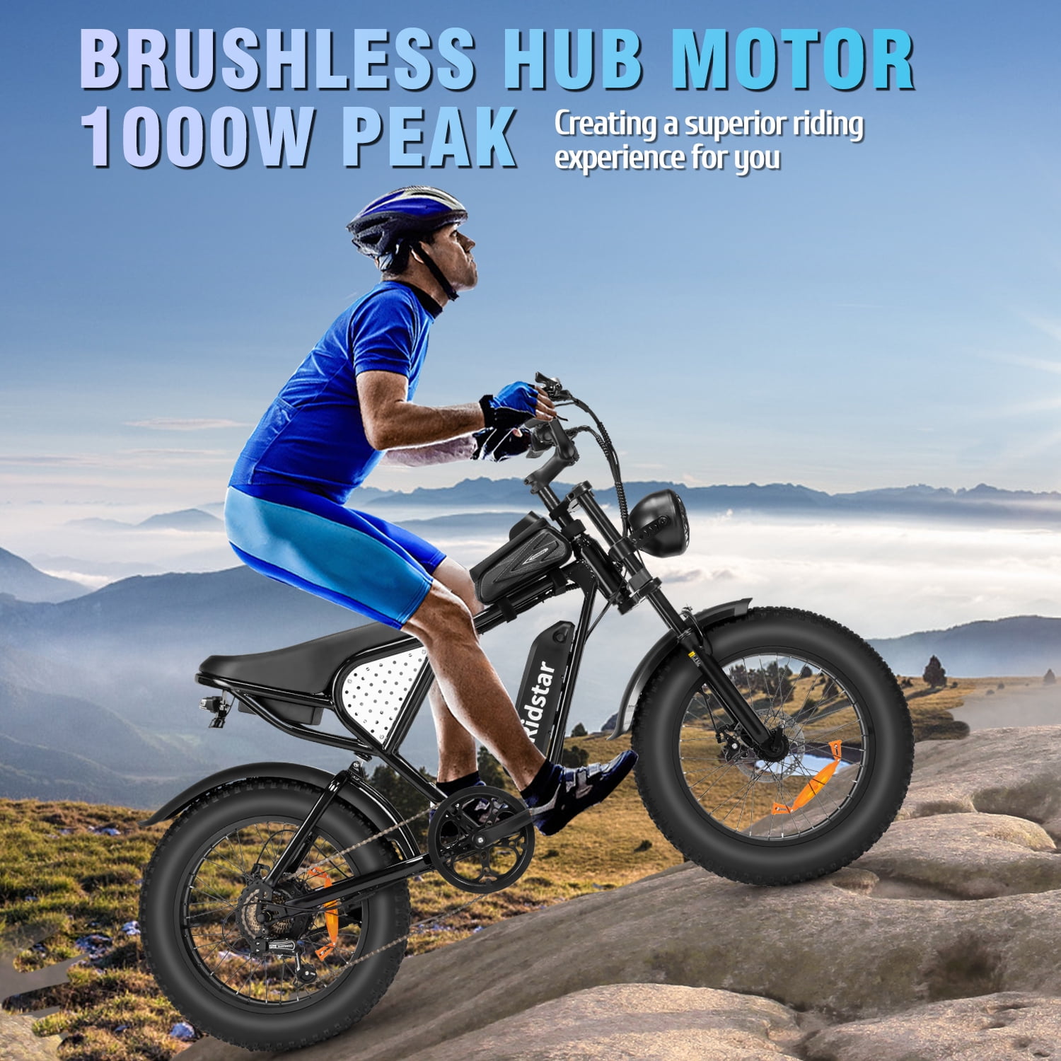 Ridstar Electric Bike for Adults,Peak 1500W 30MPH,48V 15.6Ah Electric Bicycle,Full Suspension Mountain Bike UL2849