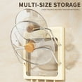 thumbnail image 6 of Pot Lid Holder under $5! Yrmaups Wall Mounted Pot Lid Rack, No Drill Kitchen Storage Organizer, Multi Layer Cutting Board Holder, Space Saving Pot Cover Stand, Sturdy Suction Cup Lid Rack for Cabinet, 6 of 9