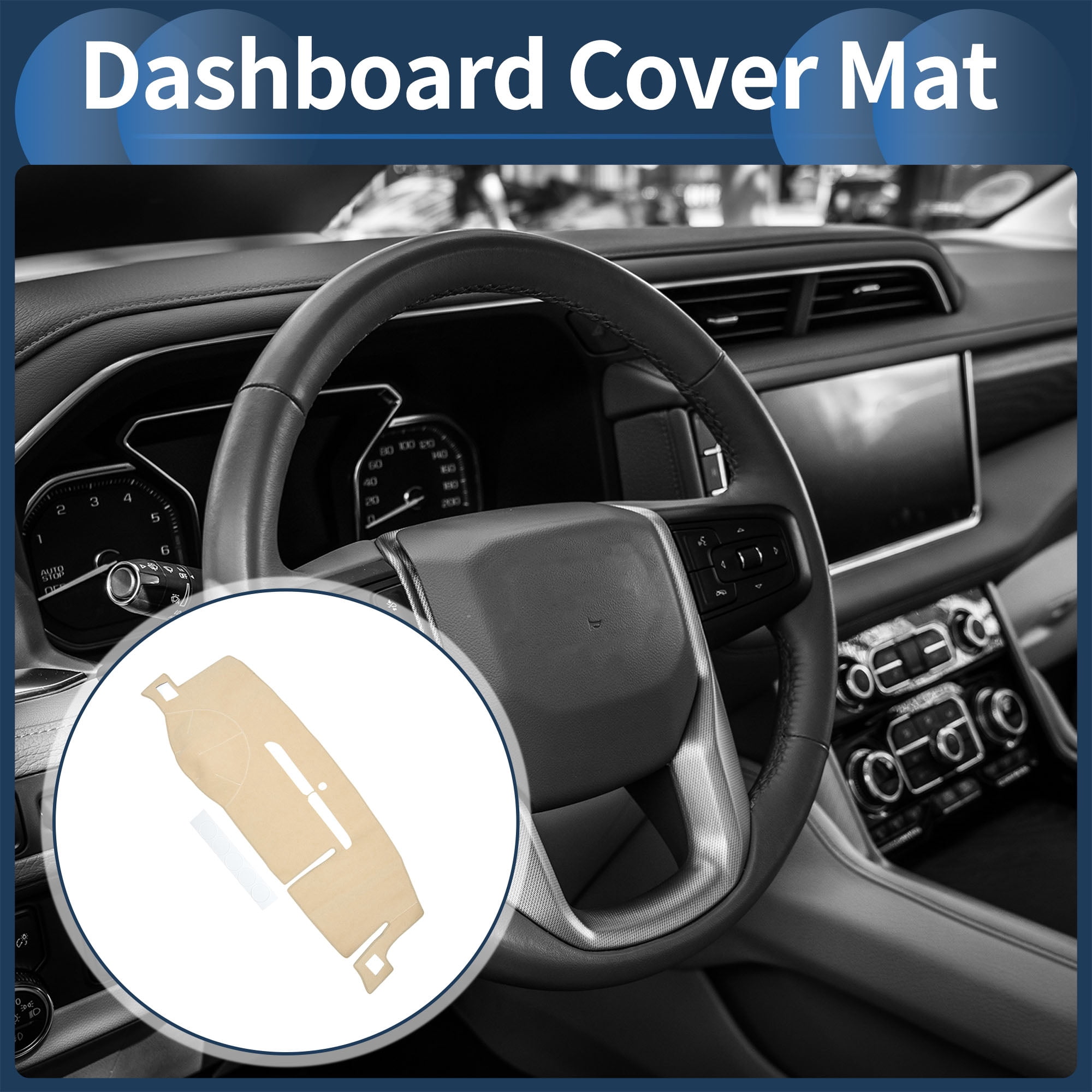 Dashboard Cover Dash Cover Mat Carpet for GMC Yukon Sierra SLT Denali 2007-2014 Polyester Beige