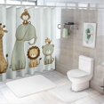 thumbnail image 7 of Orinice Cute Baby Animals Bathroom Decor Set with Hooks, Colorful Luxurious Graphic Print Polyester Fabric Shower Curtain Set, Mother's Day Decor for Bathroom, 100% Polyester Fiber 69x72, 7 of 7