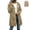Khaki, variant on Women's Packable Hooded Rain Jacket, Water Resistant Full Zip Windproof Outerwear Coat with Storage Bag