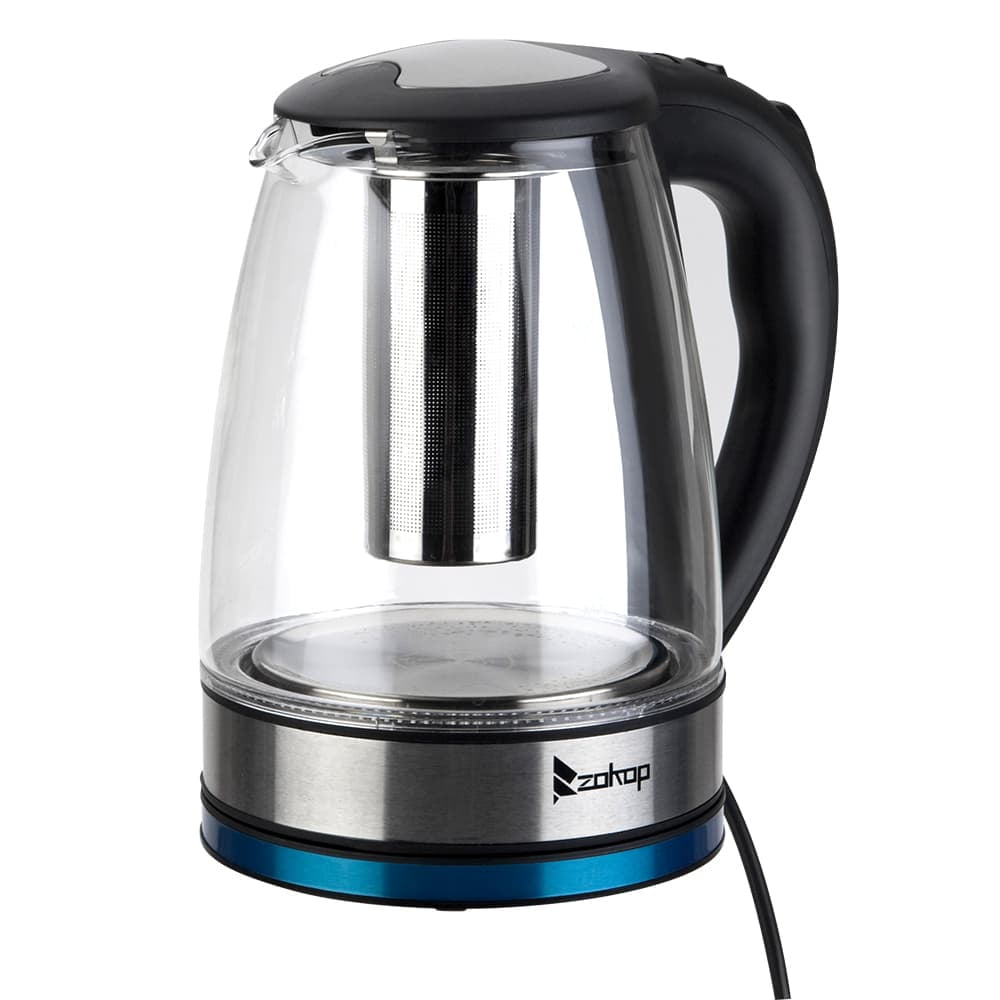 Hassch Electric Water Kettle, 1.8L Large Capacity Stainless Steel Tea Kettle & Hot Water Boiler with LED Lights for Coffee & Tea, Water Heater & Teapot, Black
