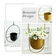 thumbnail image 3 of Cestas para macetas colgantes Maceta minimalista Contenedor de macetas colgantes de metal para jardín interior y exterior Gold-B, 3 of 5