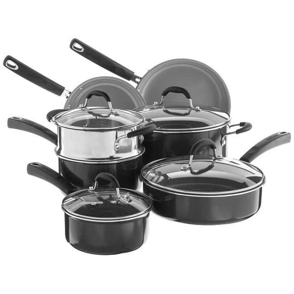 Cuisinart Juego de utensilios de cocina antiadherentes de 11 piezas, Ceramica XT, negro, 733-30H