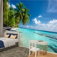 thumbnail image 2 of Peel and Stick Wallpaper Waterproof paradise beach Wall Mural Decor Self Adhesive and Removable 100in x 144in, 2 of 8