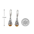 thumbnail image 4 of Sterling Silver and Baltic Honey Amber Dangling Earrings, 4 of 7
