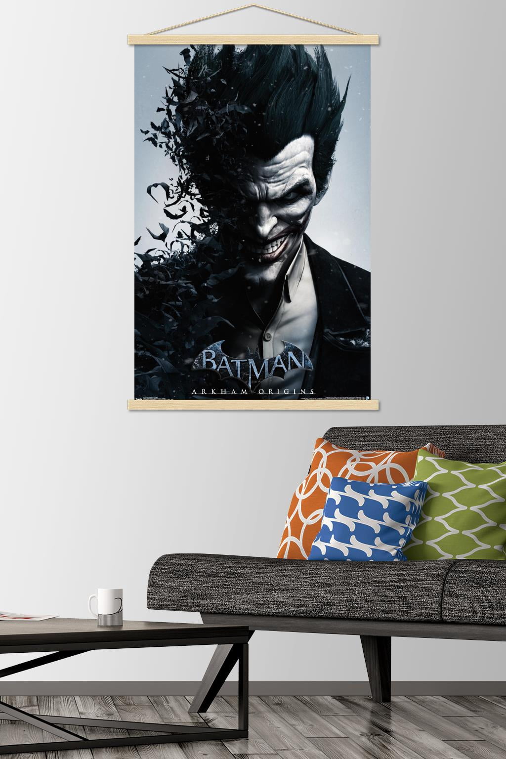 DC Comics Video Game - Arkham Origins - Portrait Wall Poster with Wooden Magnetic Frame, 22.375" x 34"