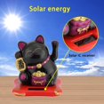 thumbnail image 4 of Lucky Cat Buena Suerte, con Brazo Móvil con Energía Solar, Decoración del Coche para La Oficina En El Hogar, Altura 7,5 Cm (Color: Negro), 4 of 5